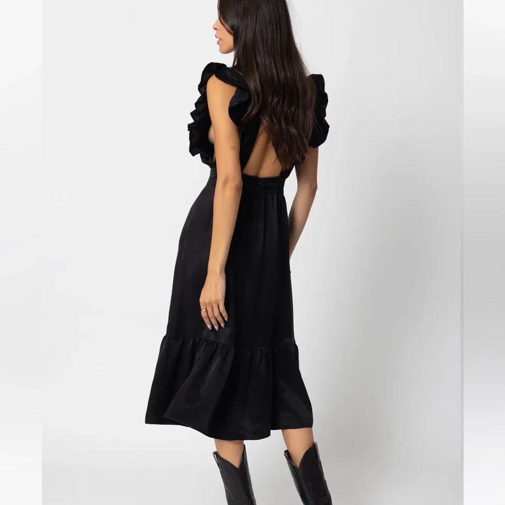 Stillwater The Jessie Midi Dress in Black SZ XS EUC
